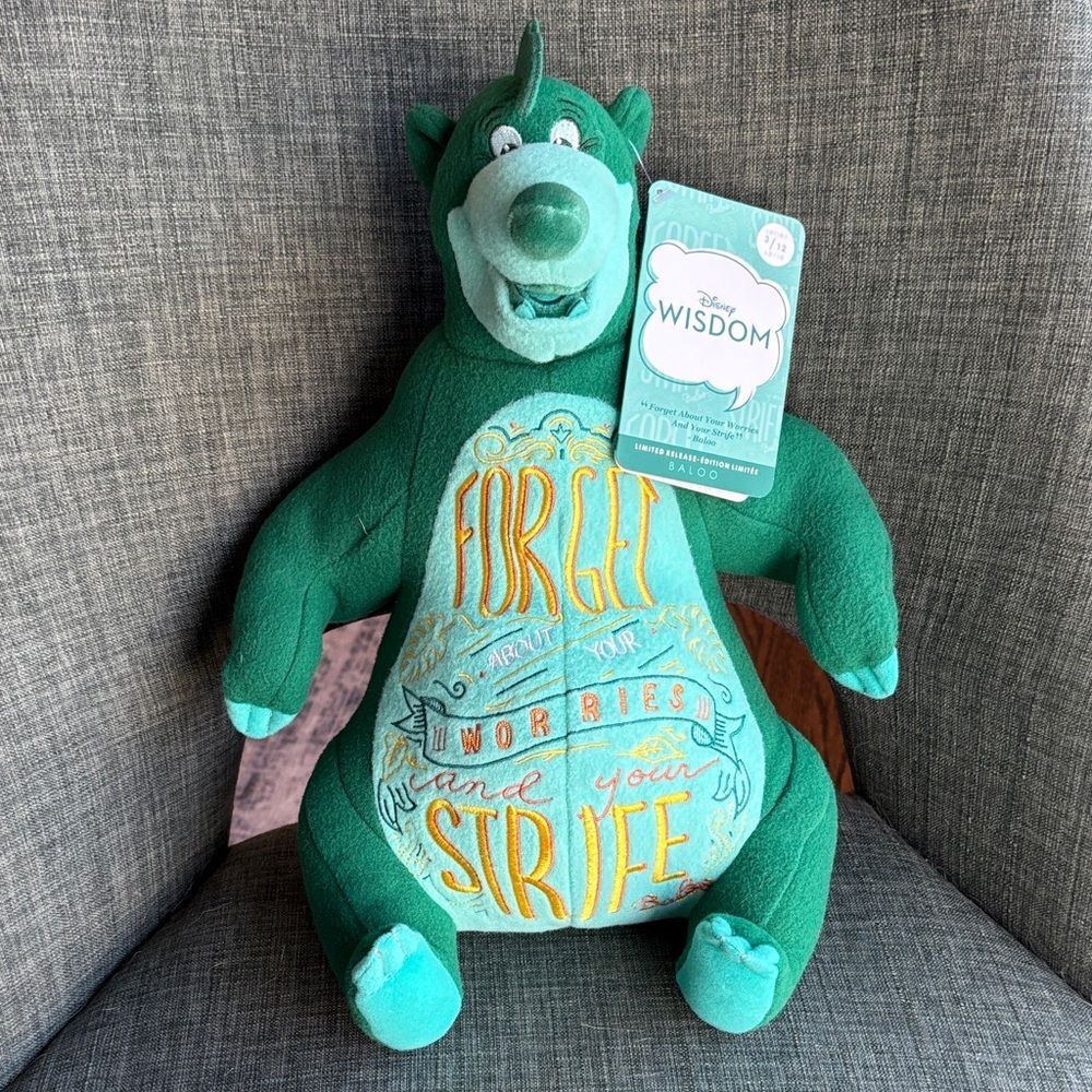 Disney Limited Edition  Baloo Wisdom Jungle Book Plush Bear stuffed animal NWT!